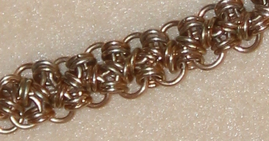 Close up of bracelet. The same chain was used for both the necklace and the bracelet.